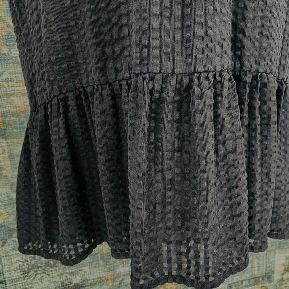 Anthropologie Maeve Black Waffle Dress Size S Sleeveless High Low Hemline - Picture 5 of 9